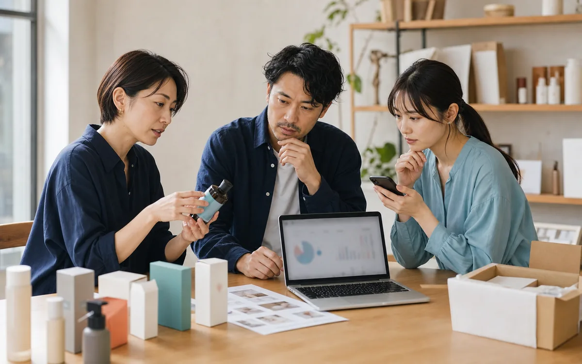 商品撮影と販売データを確認するソーシャルコマース運営チーム