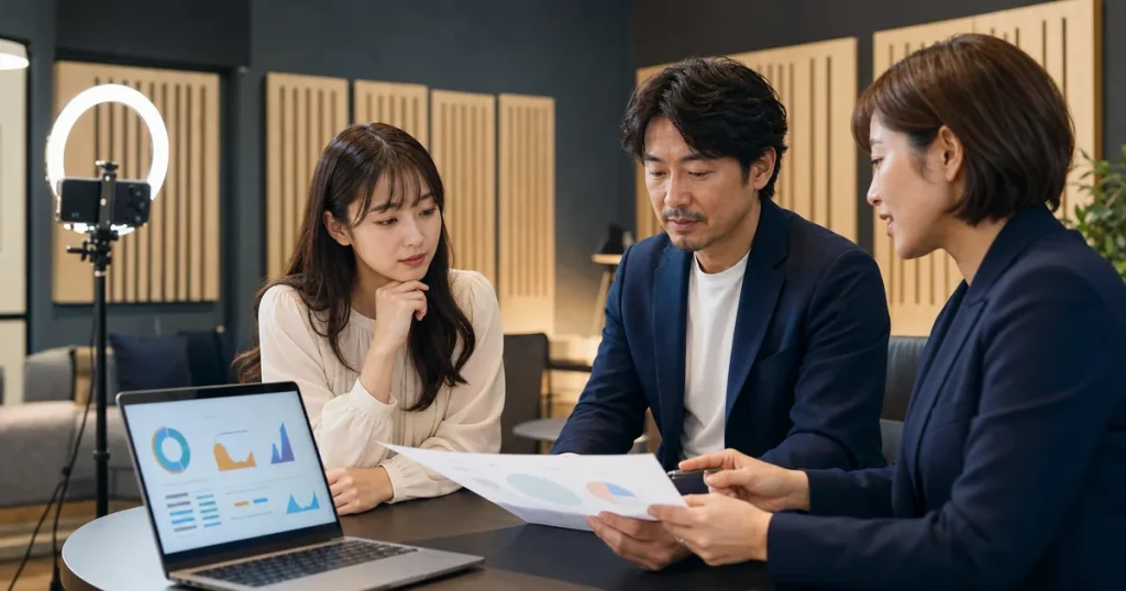 ライバー事務所のM&Aに向けて配信収益と契約承継を確認するライバー・経営者・M&A担当者